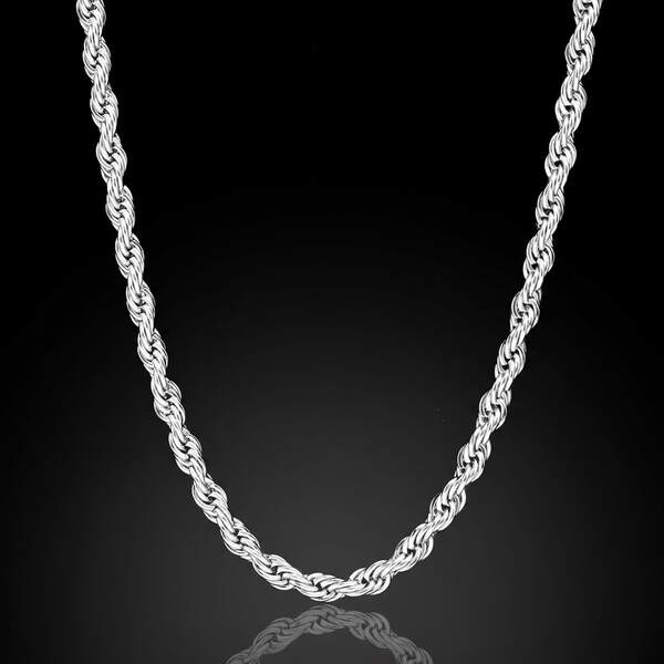 قلادة حبل مجدول ذهبي عصري لرجال الهيب هوب