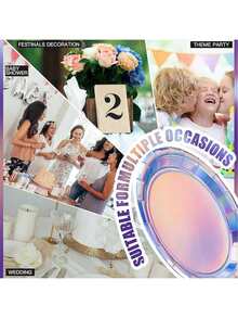 100/50/30/20/10pcs 7inch/9inch Disposable Plates, Thick Paper Plates, Leak-Proof, 3-Second Cleanup, Party/Camping/Home Use, Reusable, Birthday, Graduation, Christmas, Thanksgiving, Halloween Tableware - Silver - View 7