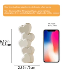 1 Stück weiße herzförmige Vase - modernes bohemisches mehrschichtiges Herzdesign, hochwertige Keramik, geeignet für Valentinstag, Hochzeit, Büro, Schlafzimmer, Kaminsims und Tischdekoration - keine Batterie erforderlich, glatte Textur, Valentinsgeschenk, Heimdekoration - Verschiedenfarbig - Übersicht 9