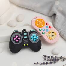 ETETOO 2pcs Baby Remote Control & Game Controller Teether Set, Silicone TV Remote Shape Chewing Toy, Sensory Buttons For Infant Gum Relief - Multicolor - View 7