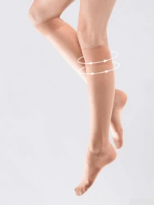 6prs Women's 15D Nude Nude Seamless Nylon Stockings, Sexy Sheer Knee-High Socks, Fall, Cozy - Apricot - View 3