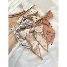 4pcs/Set Women's French Style Vintage Floral Striped Printed Scarf Hairband, For Casual, Elegant, Daily, And Dating Occasions, A Multi-Purpose Gift For Dress-Up Gym Valentine's Day Valentines Headband Turban Headband Sweatband, School Stuff, College, Headbands Fall Winter Hair Band Hair Accessories For Women For Vacation Outfits Woman - 彩色 - 查看 2