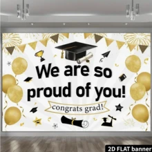 2026 Graduates Photography Background Decoration Congratulation Graduation Ball Party Supplies Proud Of You Backdrop Banner Gift - White - View 3