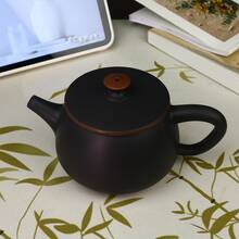 1 Set Lila Ton Hanwa Teekanne Set, handgefertigtes Lila Ton Teegeschirr, Heim- und Reise Tee Set, beinhaltet 1 Teekanne und 2 Gäste Teetassen, einzigartiges chinesisches Stil Teegeschirr, geeignet für Zuhause, Gäste und als Geschenk - Verschiedenfarbig - Übersicht 3