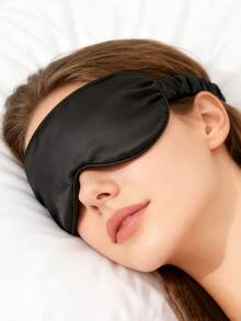 1/2/3pcs Sleep Mask Blindfold With Adjustable Strap, Super-Smooth Soft Natural Eye Cover Eyeshade For Sleep Travel Nap, Black,Pink - Black - View 6