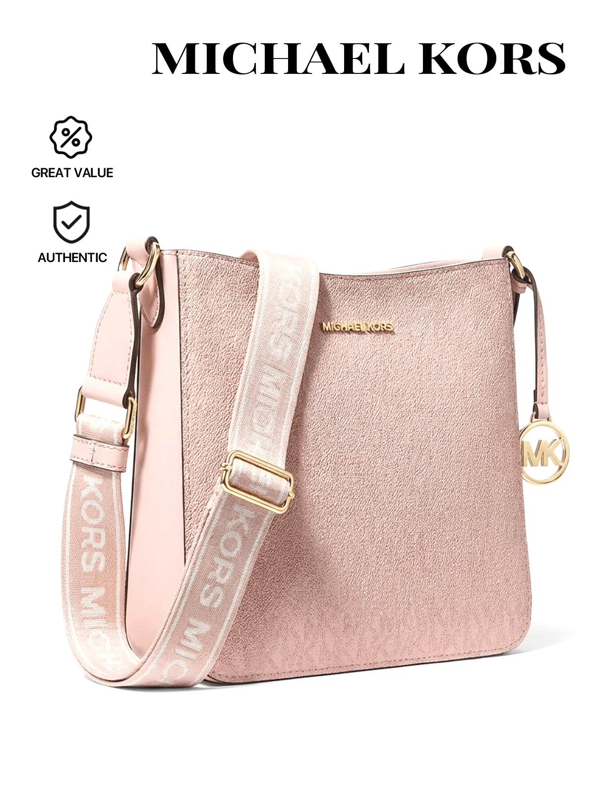 Michael Kors Túi đeo vai JET SET TRAVEL S-M NS XBODY - Phấn má hồng dạng bột - Xem 1