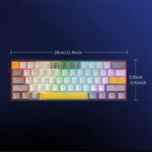 Teclado mecánico con cable AJAZZ NK61 RGB, teclado con retroiluminación personalizable, teclado compacto y portátil, teclado de oficina, teclado para juegos, teclado mecánico, teclado para juegos de computadora, cable USB-C desmontable, incluye extractor de teclas - Producto auténtico oficial - Ver 3