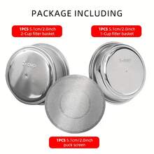 1pc 51MM & 58MM Stainless Steel Double Layer Reusable Coffee Filter Basket, Barista Espresso Machine Accessories, Kitchen & Coffee Filtering Tool - 51MM - View 16