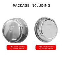1pc 51MM & 58MM Stainless Steel Double Layer Reusable Coffee Filter Basket, Barista Espresso Machine Accessories, Kitchen & Coffee Filtering Tool - 51MM - View 17
