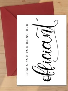 1pc Personalized Wedding Thank You Card, Suitable For Officiant - Elegant Wording - Appreciation For Wedding Ceremony - English Greeting Card Suitable For Any Recipient - Sets - View 1