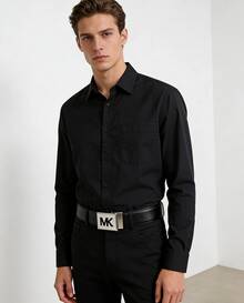 Michael Kors Herren Lässig Gürtel, modisch vielseitig geeignet für den täglichen Gebrauch, Urlaub und verschiedene Anlässe, hochwertige komfortable Gestaltung, perfekte Geschenkwahl - Schwarz 2 - Übersicht 2