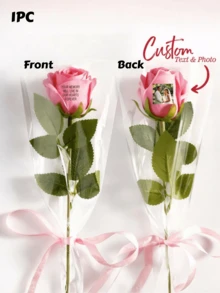 1pc Personalized Eternal Rose Gifts For Men Women, Custom Forever Flowers With Photo & Text, Romantic Valentine's Day Birthday Wedding Gifts For Him Her, Unique Personalized Gifts For Boyfriend Girlfriend, Wife Husband Anniversary, Customizable Eternal Rose Box - One Size - View 1