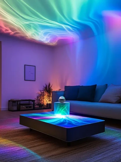 USB Powered Northern Lights Projector With Remote Control, 14 Dynamic Effects, Dimmable LED Desk Lamp, Suitable For Bedroom/Gaming Room/Ceiling/Party, Home Decor Special Occasion Gift, Button Control, USB Powered, Desktop Placement, Holiday Gift, Holiday Decoration