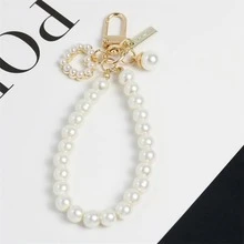 1pc Women's Faux Pearl Beaded Elegant Keychain, Suitable As Gift, Wallet, Backpack, Bag Charm, Car Accessories, Bag Pendant, Cute Goth Y2K Style