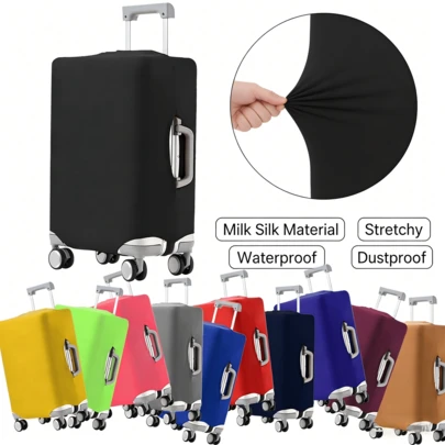 1pc Waterproof Dustproof Milk Silk Luggage Cover, Stretchable Anti-Scratch Luggage Protector, Travel Suitcase Cover Fits 18-32 Inch Wheeled Luggage, Suitable For Rainy And Dry Seasons, Travel/Business Trip Anti-Scratch Luggage Protector, Women's Day, Travel Essentials, Wedding Favors, Y2k, Bedroom, Car Accessories Women, Kitchen Decor, Beach, Summer, Vacation, Holiday, Travel Essential, Going Out Tops, Household Items