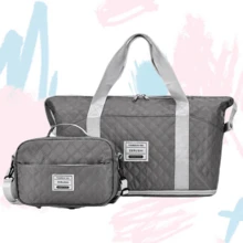 2026 New Travel Bag Set: Stylish, Large Capacity, Packs As You Like, Dry And Wet Separation, Sturdy And Durable, Perfect For Daily Commutes, Fitness, Travel, And Casual Outfits. A Must-Have! - Grey - View 3