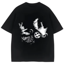 Ken CarsonT-Shirt Opium Destroy Lonely Gothic Punk T-Shirt 2025Summer New Hot-Seling Men's Women's Cotton T-Shirt - 黑色 - 查看 1