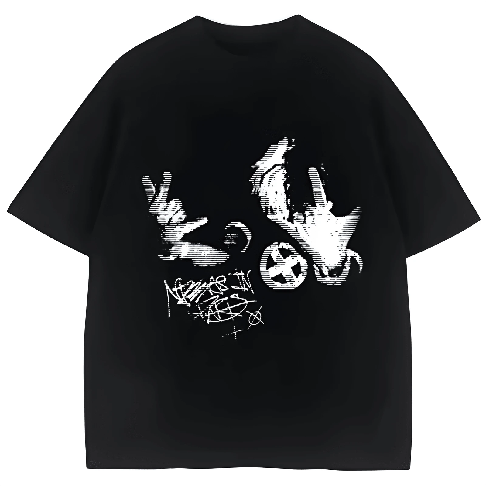 Ken CarsonT-Shirt Opium Destroy Lonely Gothic Punk T-Shirt 2025Summer New Hot-Seling Men's Women's Cotton T-Shirt - 黑色 - 查看 1