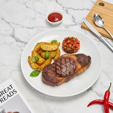 Dinner Plates Set Of 4, 10.3 Inch Ceramic Plates - Microwave, Oven, And Dishwasher , Scratch Resistant - Modern Dinnerware Dish Set For Kitchen Serving - White