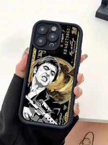 Ốp lưng điện thoại TPU chống sốc, thiết kế tối giản, họa tiết tiền giấy đen, cá nhân hóa, phủ toàn màn hình, tương thích với Apple 17, 16, 15, 14, 13, 12, 11 Pro Max, Air, Series - Nhiều màu - Xem 4