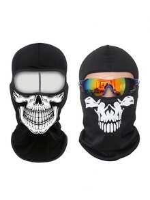 1 件男女通用秋冬弹力吸湿排汗摩托车骑行拉法帽颈套，适合户外活动、派对和角色扮演