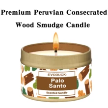 EVODUCK 3盎司 Palo Santo 香氛蠟燭，頂級 Palo Santo 淨化與提升能量蠟燭，適用於冥想、瑜伽，天然大豆蠟，居家祝福，手工奢華靈性禮品，適合新家、生日、自我關懷冬季禮物，送給女性的禮物 - 駝色 - 查看 16