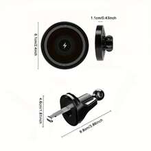 15W MagSafe车载磁吸无线充电器，兼容 17/16/15/14/13/12/11/Pro/Max/-S23-S24，Qi认证，双用途出风口支架，可快速无线充电，车载充电器出风口支架导航底座无线充电站，兼容苹果/安卓设备 - 彩色 - 查看 5
