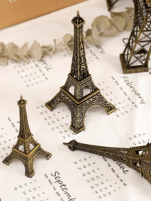 1pc European Creative Eiffel Tower Model Home Decor Ornament, Interesting Desktop Accessory For Room, Desk Decoration - Bronze - View 2
