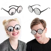 1pc Funny Rotating Eyeball/Dizzy Glasses, Costume Accessory & Photo Prop - Multicolor - View 2
