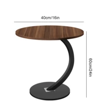 C-Shaped Sofa Side End Table Coffee Laptop Table,Lightweight Mobile Bedside Storage Rack,Living Room Bedroom - Brown - View 2