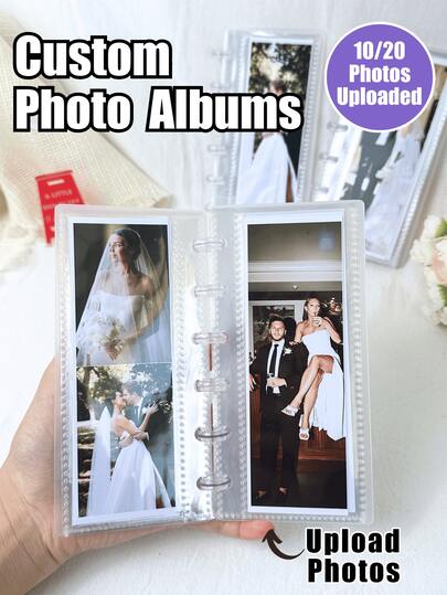 Personalized Photo Albums, Mini Long Strip Albums, Upload 10/20 Photos, Photo Printing Paper Set, Travel Keepsake Books, Personalized Custom Printing, Mini Photo Printing. A Birthday Or Anniversary Gift, Made With Premium Paper, Ideal For Parties, Weddings, Birthdays, Business Gifts, Christmas, Thanksgiving, Valentine's Day