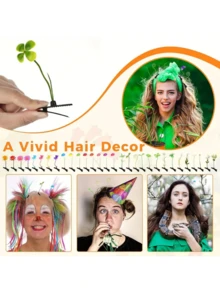 20个/10个随机混搭仿真植物蝴蝶发夹套装，可爱草菇花朵发夹，适合女性和女孩 - 非常适合上学、家庭聚会、圣诞节和复活节礼物，爪夹、发夹、发卡、发卡、发饰 - 彩色 - 查看 5