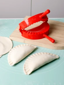 1pc Large Red Plastic Dumpling Mold, Pastry Pressure Mold, Suitable For Baking Tools - Multicolor - View 4
