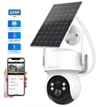 BOSSNEY 4MP High Definition Solar Powered Wireless Surveillance Camera With Infrared (PIR) Human Detection And Two-Way Intercom For Home, Outdoors And Yards. - White - View 12