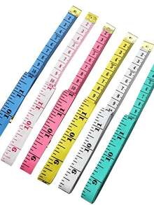 2/4/10 piezas Cinta métrica suave y flexible de 1,5 m/Regla de sastre linda para medición corporal, un lado marcado en CM, un lado marcado en pulgadas - Multicolor - Ver 4