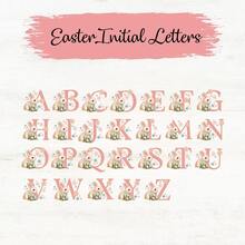 Customized Easter Letter Mug, Bunny Initials, Personalized Letter Mug, Romantic Easter Gift For Boyfriend, Girlfriend, Him, Her - Multicolor - View 3