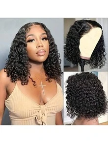 Deep Wave Synthetic Artificial Human Blended Hair Wig Pre-Plucked Glueless Body Wave Frontal Wigs Curly Wigs HD Transparent Wig For Deep Wave Lace Front Wigs Human Brazilian Hair 13x6 Curly Wig Human Virgin Hair 200% Density 13x4 Wet And Wavy Lace Front Wigs Human Blended Hair Pre Plucked Deep Wave Wig For Women With Baby Hair - Natural & Black - View 10
