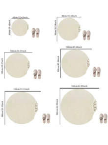 1pc Soft Cream-White Pineapple Plush Round Mat - Anti-Slip, Durable Polyester Floor Mat, Suitable For Bedroom Or Living Room Decor, Holiday Gift, Bedroom Carpet, Comfortable Home Accessory, Modern Round Pad, Decorative Rug, Bedroom Decor, Small Rug, Carpet, Home Decor, Living Room Rug, Living Room Small Rug - Multicolor - View 6