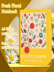1 cuốn sổ tay A5 họa tiết hoa, sổ phác thảo chất lượng cao có tem bảo tàng, phù hợp cho học sinh, văn phòng tại nhà, v.v. - Sổ tay hoa - Xem 6