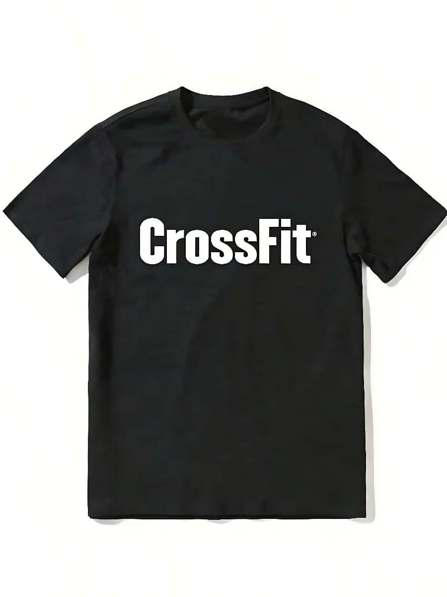 2026 Summer New Crossfit Announced The Most Suitable men's Black Short Sleeve T-Shirt Tshirt Single Item For Saless - Negro - Ver 1