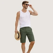 Men's Bermuda Jeans Twill Shorts Men's Jeans - xanh quân đội - Xem 5