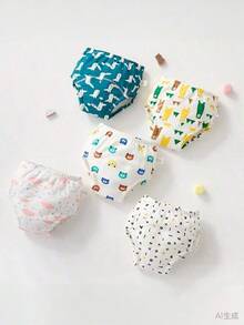 3pcs Baby Potty Training Pants, Toddler Reusable Toilet Training Underwear, Animal Print, Soft & Breathable, Washable Diaper Alternative, Perfect Gift For Baby