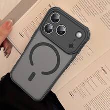 DECOPHONE 1 chiếc ốp lưng điện thoại từ tính không dây màu gradient trong suốt dễ thương, tương thích với iPhone 17 AIR 16 15 14 13 12 11 Pro Max Plus, mặt lưng silicon mềm màu kẹo ngọt - Đen mờ - Xem 11