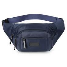 Men's Navy Blue Shoulder Bag, Unisex Waterproof Waist Bag, Street Wear, Ondway, Biker - Màu xanh hải quân - Xem 6