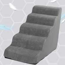 1pc Plush Warm Pet Stair Ramp, Elderly/Small Dog Assistance Ladder, Protect Every Step, Easy Up And Down, Love Lasts Longer. Sofa Bed Dog Steps, Washable Sponge Pet Stairs For Sofa, Bed, Teddy, Small Pets - Grey - View 11