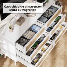Aparador Buffet Mueble Para Sala Con 6 Cajones - Cómoda Para Dormitorio - Blanco - Ver 4