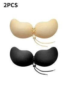 1/2 包 无肩带自粘式聚拢文胸，隐形露背芒果杯，低胸隐形文胸，适合搭配婚纱和晚礼服 - 彩色 - 查看 26