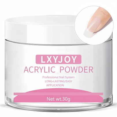 30克透明亚克力粉，专业亚克力美甲粉，适用于亚克力美甲延长、3D美甲艺术，无需美甲灯