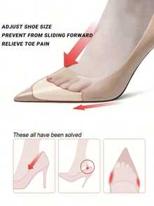 QKC 1 Pair Reusable Soft Half Insole Toe Filler Foam Pads, Adjustable Shoe Inserts For Men And Women - Multicolor - View 2