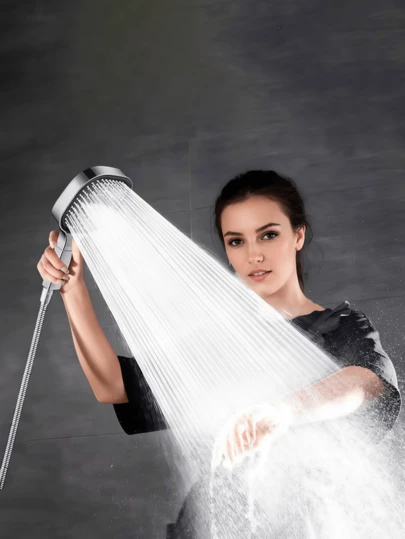 This Square Handheld Shower Head Has Strong Boosting Effect, Large Water Flow Rate, Suitable For Household Bathroom Shower And Hot Water Supply. High-Quality Switch Function, Three Water-Saving Modes, Bathroom Handheld Shower Head, Can Be Used As Bathroom Filter Shower Head.